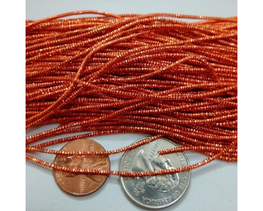 BURNT ORANGE - 150 Inches French Metal Wire Gimp Coil Bullion Purl - Check Rough - 3.80 Meters